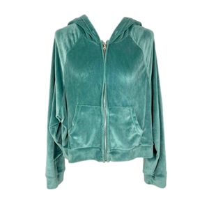 Bluenotes green velvet hoodie